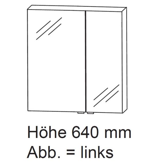 Puris Kera Plan Anbauspiegelschrank, 60 cm