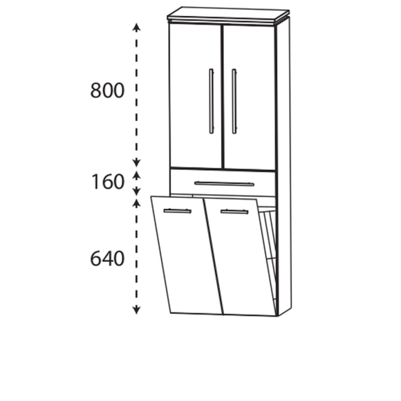 Puris Cool line Hochschrank mit Wäschekippe, 60 cm