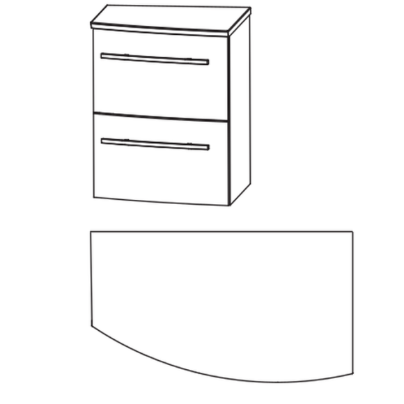 Puris Crescendo Unterschrank mit Glas-Ablageplatte, Farbton Optiwhite matt 40 cm