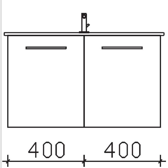 Pelipal Serie 9005 Ideal Standard Connect Air-SET, Waschtisch mit Unterschrank, 84 cm