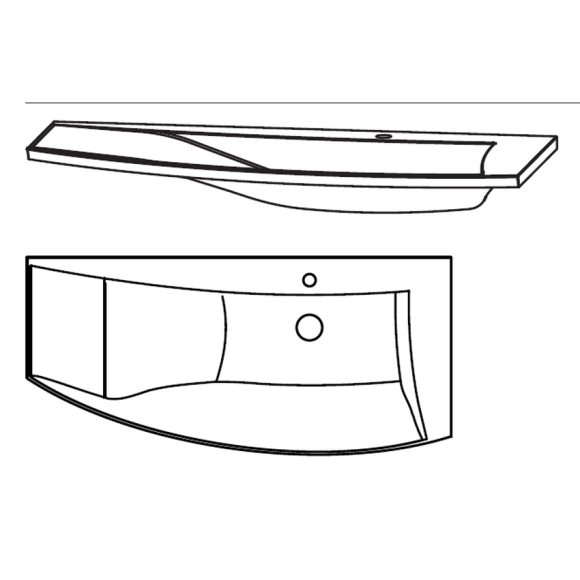 Puris Crescendo Glaswaschtisch mit Ablage, 120 cm