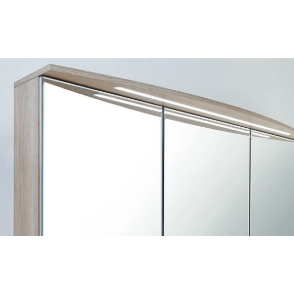 Puris Vuelta Spiegelschrank mit Facettenschliff, Gesimsboden mit LED-Beleuchtung, 70 cm