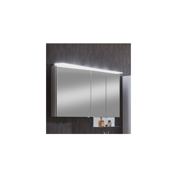 Marlin 3160motion Spiegelschrank, 3 Türen, Acryloberboden mit LED-Beleuchtung, lichtfarbe 6000 Kelvin, 120 cm