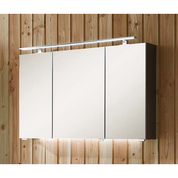 Puris Beimöbel Spiegelschrank inkl. Griffblöcke mit LED-Beleuchtung, 120 cm