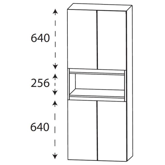 Puris Kera Plan Hochschrank, Grifflos, 60 cm