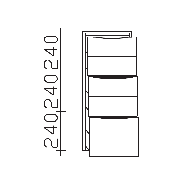 Pelipal Serie 6025 Highboard 2, 30 cm breit, 33 cm tief