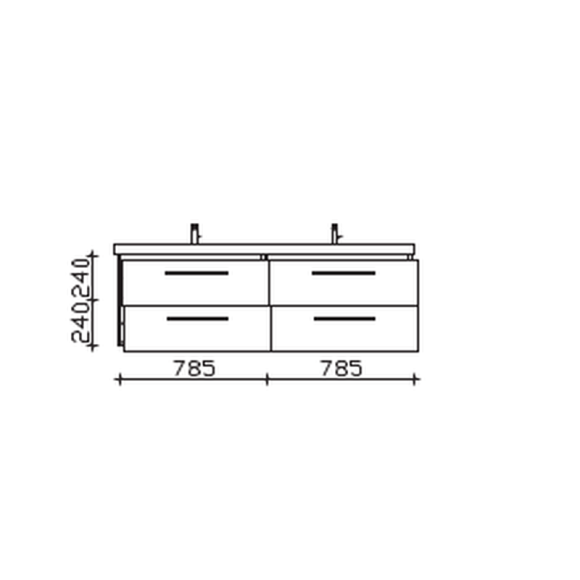 Pelipal Serie 9025 Waschtischunterschrank mit 4 Auszügen, 158 cm