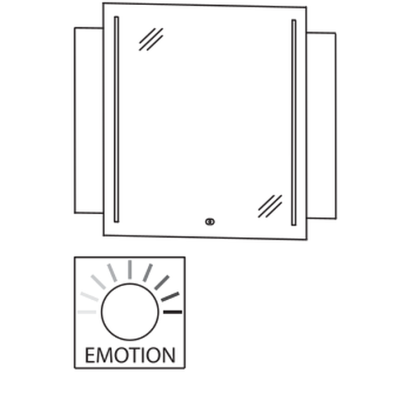 Puris Beimöbel Flächenspiegel mit Touch LED-Dimmer, 90 cm