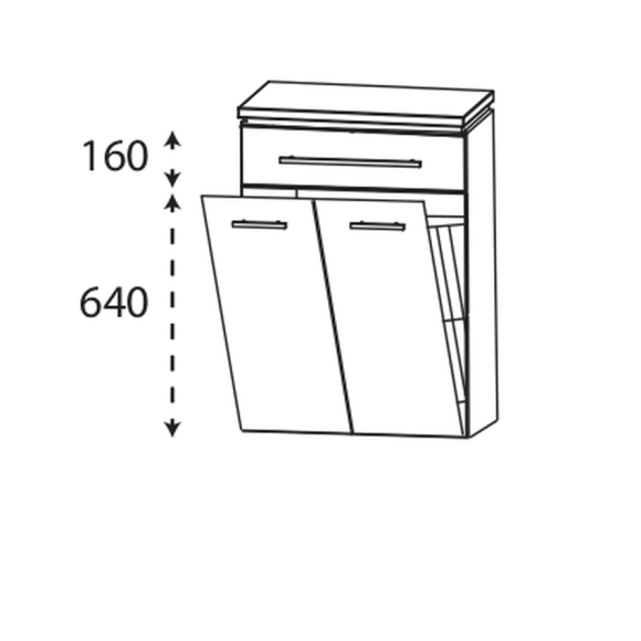 Puris Cool line Highboard mit Schubkasten und Wäschekippe, 60 cm