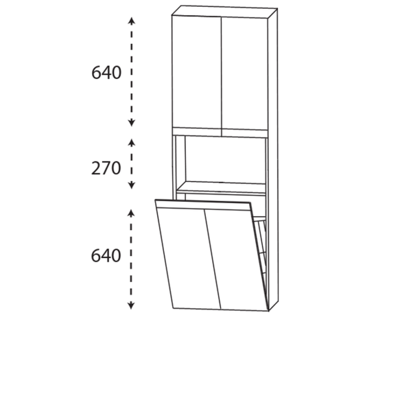 Puris c!puro Hochschrank mit Wäschekippe, 60 cm