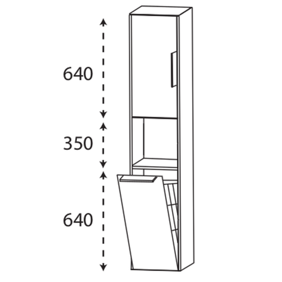 Puris D.Light Hochschrank mit Wäschekippe, 42 cm