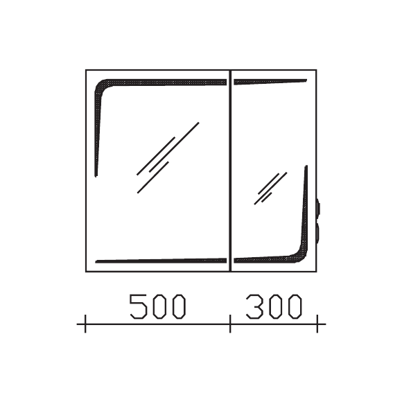 Pelipal Serie 7005 Spiegelschrank mit integr. LED i.d. Spiegeltüren, Steckdose von AUßEN wählbar, 80 cm