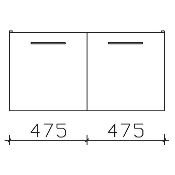 Pelipal Serie 9005 Waschtischunterschrank, 2 Drehtüren, 95 cm