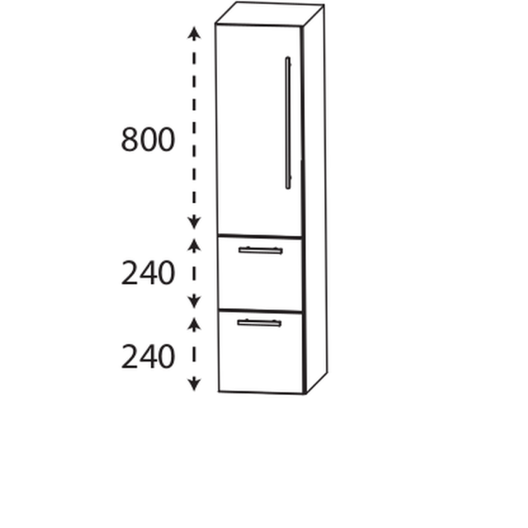 Puris Beimöbel Mittelschrank mit 2 Auszügen, 40 cm