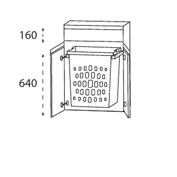 Puris c!puro Highboard mit Wäscheauszug, 60 cm