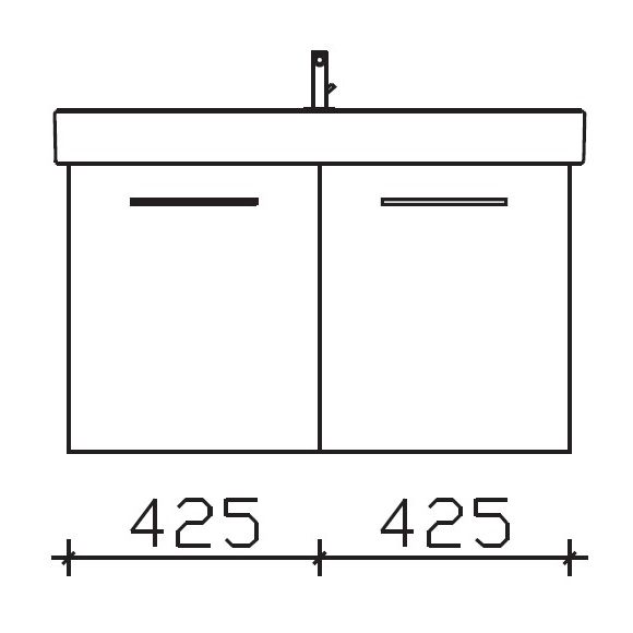 Pelipal Serie 9005 Geberit iCon-SET, Waschtisch mit Unterschrank, 90 cm