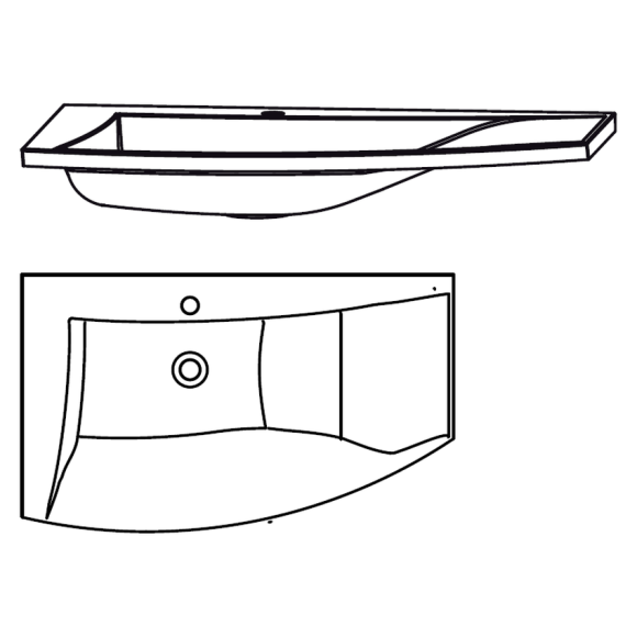 Puris Crescendo Glaswaschtisch, Farbton Optiwhite matt, 90 cm