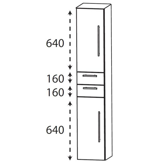 Puris Kera Plan Hochschrank, Tiefe Maßvariabel, 30 cm