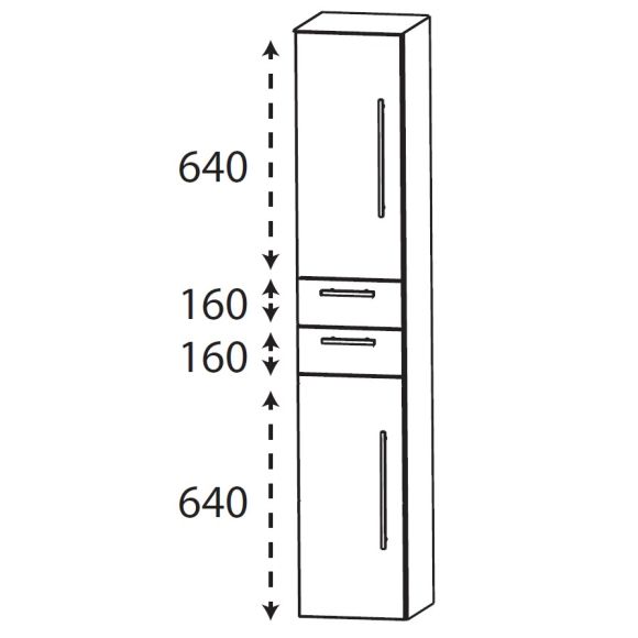 Puris Kera Plan Hochschrank, Tiefe Maßvariabel, 30 cm