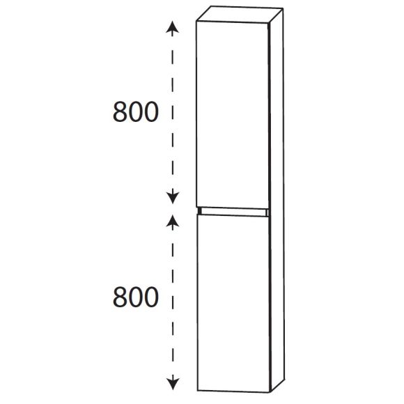 Puris Kera Plan Hochschrank, Grifflos, 30 cm