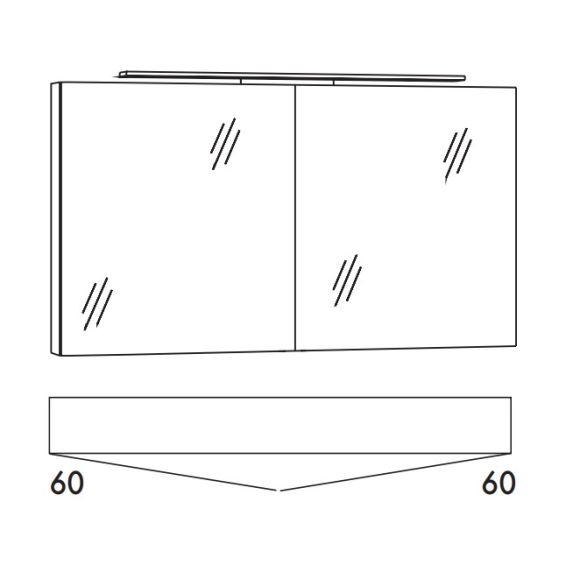 Marlin 3350idea Spiegelschrank, Helligkeit dimmbar, 120 cm