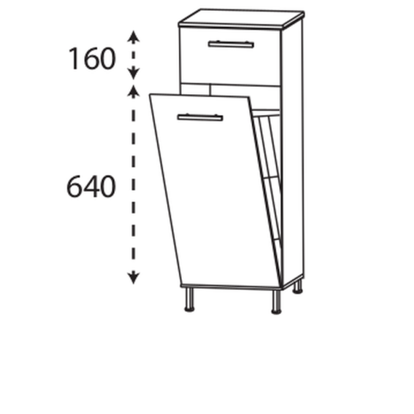 Puris Quada Highboard mit Wäschekippe, 40 cm