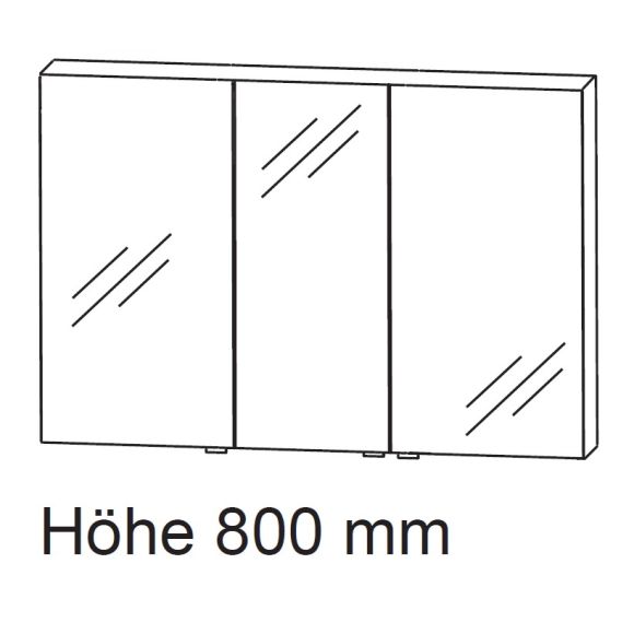 Puris Kera Plan Spiegelschrank, 120 cm