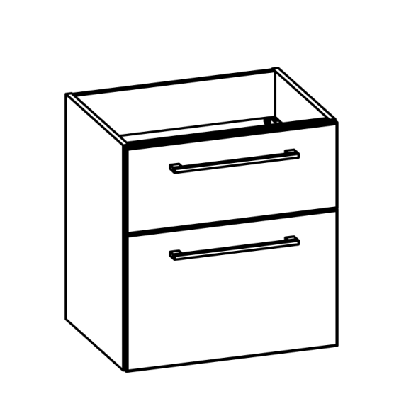 Pelipal Serie 6110 Waschtischunterschrank inkl. Raumsparsiphon, 59 cm