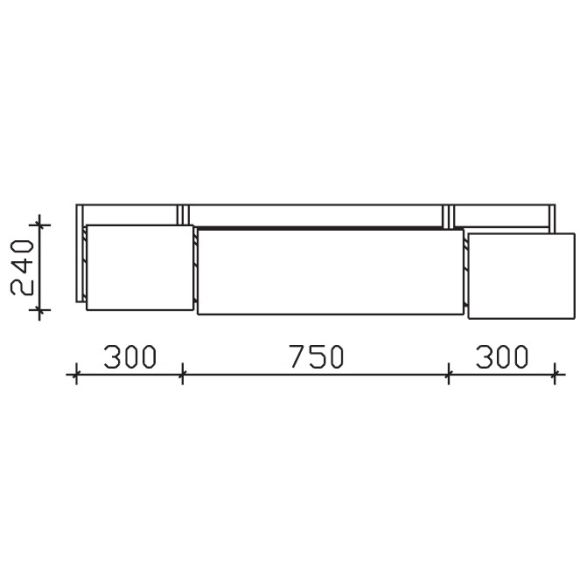 Pelipal PCON Waschtischunterschrank - Grifflos, 3 Auszüge, 135 cm 