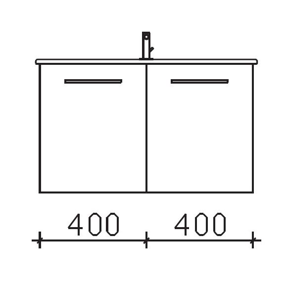 Pelipal Serie 9005 Duravit ME by Starck-SET, Waschtisch mit Unterschrank, 83 cm