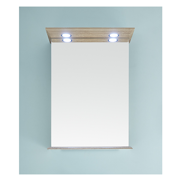 Pelipal Serie 9030 Spiegelregal mit LED-Spots im Kranz, 50 cm