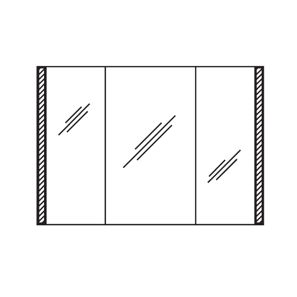 Pelipal Neutrale Spiegelschränke Spiegelschrank mit seitl LED-Profil, 100 cm