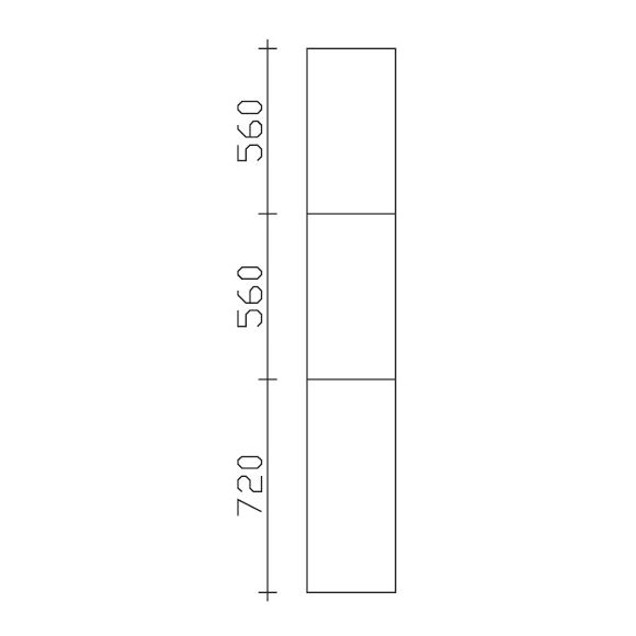 Pelipal PCON Hochschrank, 3 Türen, 30 cm 