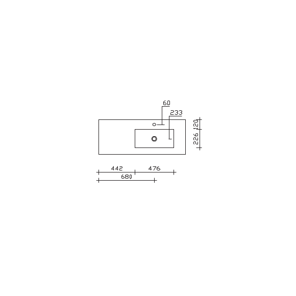 Pelipal PCON Krion- Waschtisch, Ablage links, 106 cm 