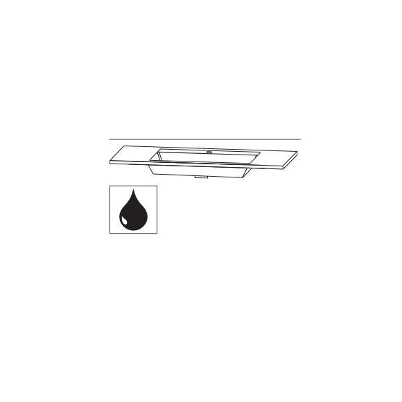 Puris Beimöbel Möbelwaschtisch 1200 mm,Glaswaschtisch optiwhite matt, 123 cm