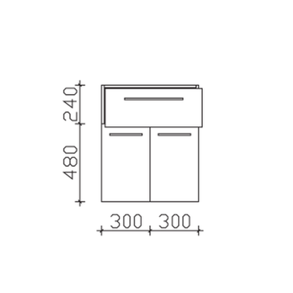 Pelipal Universelle Beimöbel Highboard, 2 Drehtüren, 1 Auszug,  60 cm