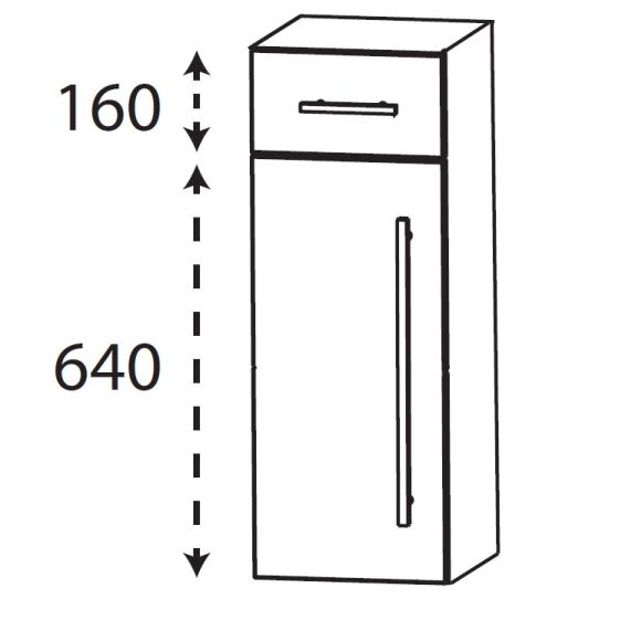 Puris Kera Plan Highboard, 30 cm