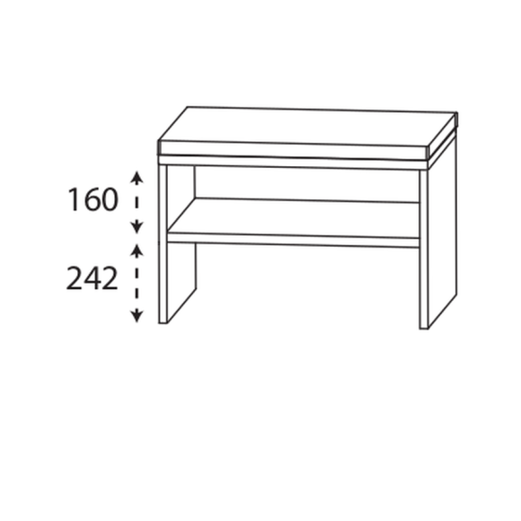 Puris Beimöbel Sitzbank mit Kissen in creme-weiß, 60 cm