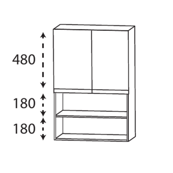 Puris c!puro Highboard mit offenem Fach, 60 cm