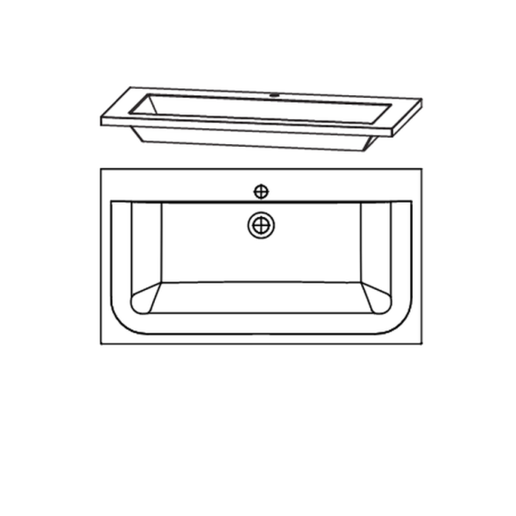 Puris Star Line Einzelwaschtisch Mineralguss - EVERMITE, 90 cm