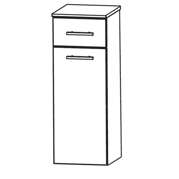 Puris Beimöbel Highboard mit Wäschekippe und einem Schubkasten, 30 cm