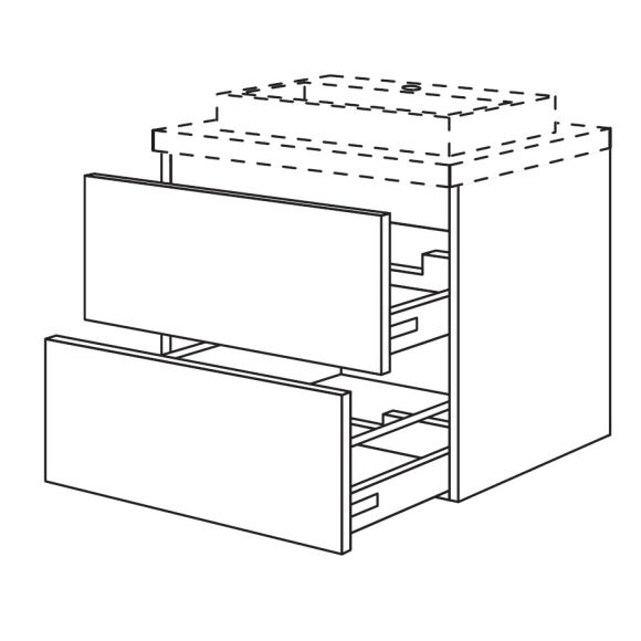 Nobilia LINE-N Badezimmer.Waschtischschrank, 80 cm