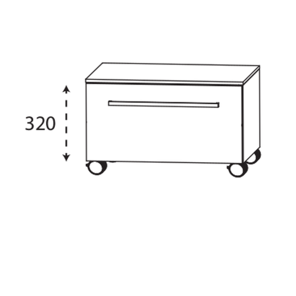 Puris Beimöbel Rollenschrank, 90 cm