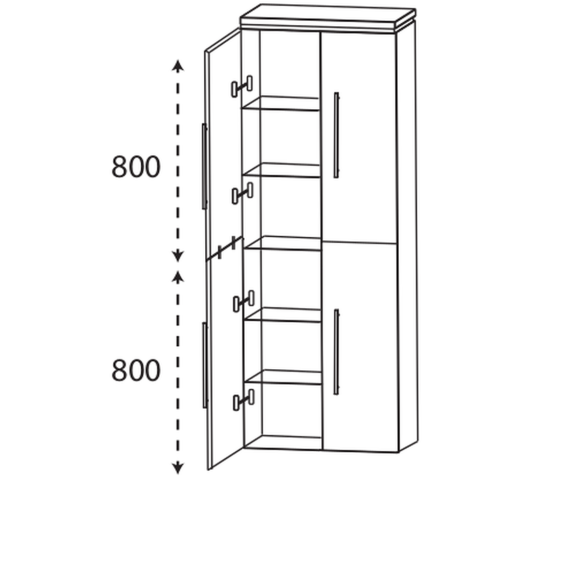 Puris Cool line Hochschrank als besenschrank, 60 cm