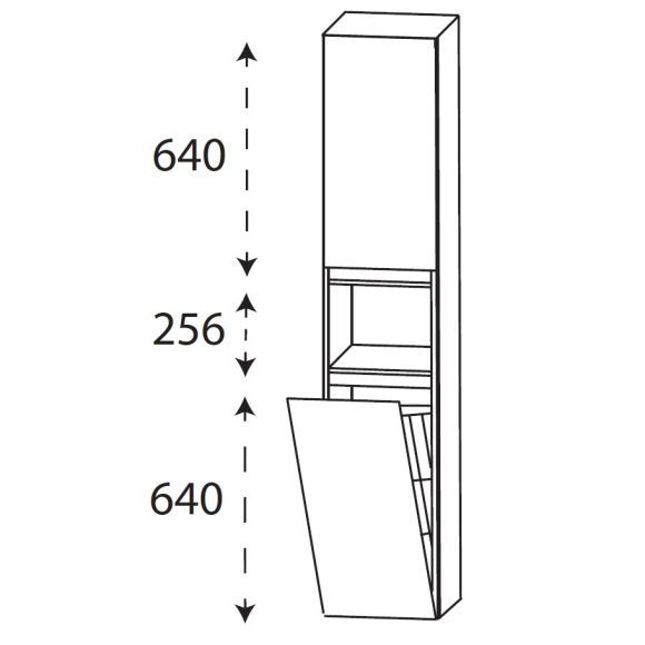 Puris Kera Plan Hochschrank mit Wäschekippe, Grifflos, 30 cm