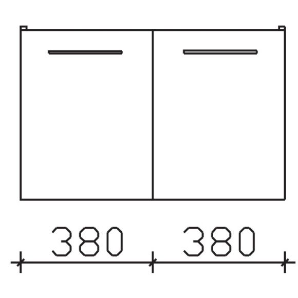 Pelipal Serie 9005 Waschtischunterschrank, 2 Drehtüren, 76 cm