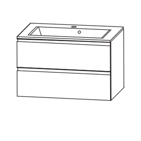 Puris Ace Mineralguss-Waschtisch mit Unterschrank, 72 cm