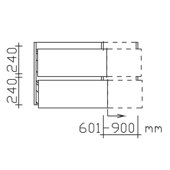 Pelipal PCON Waschtischunterschrank - Grifflos, 90-120 cm 