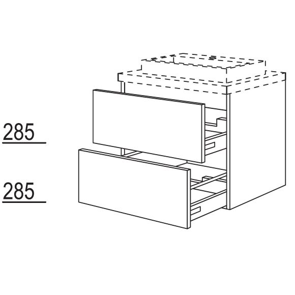 Nobilia LINE-N Badezimmer-Waschtischschrank, 90 cm