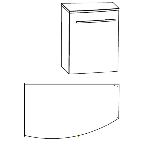 Puris Crescendo Unterschrank mit Glas-Ablageplatte, 40 cm